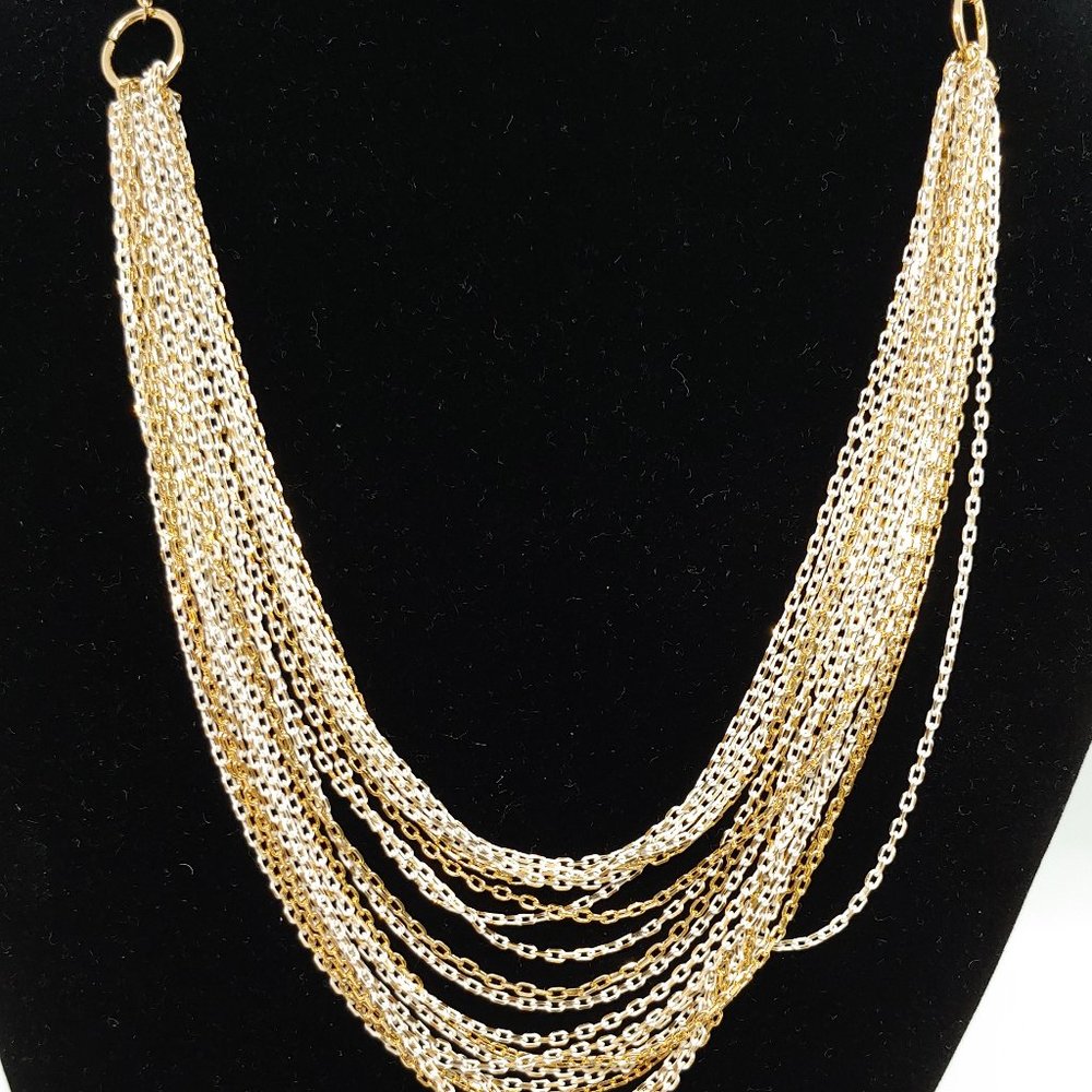KENNETH COLE NY- Gold & White Multi-Chain Necklace